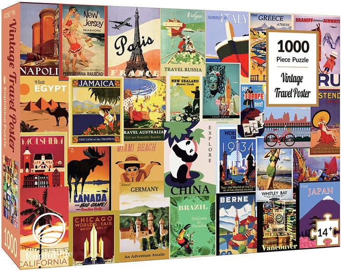 Vintage Travel Poster 1000 Pieces Jigsaw Puzzle  for Adults [Enphiblue] - Enphiblue